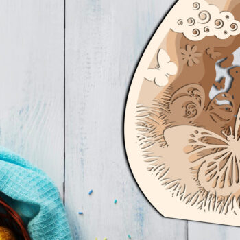 Intra απο ξύλο plywood 3mm-4mm πάχος - Πασχαλινό αυγό πολυστρωματικό στολίδι, πρότυπο Δίασταση 2x7 cm INTRAFABR-87406869 - Image 3