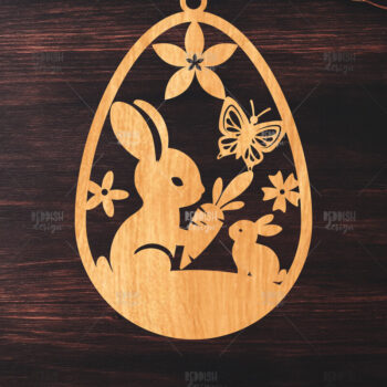 Intra απο ξύλο plywood 3mm-4mm πάχος - κοπής με λέιζερ στολίδι Πασχαλινό αυγό Δίασταση 6x6 cm INTRAFABR-117278785 - Image 1