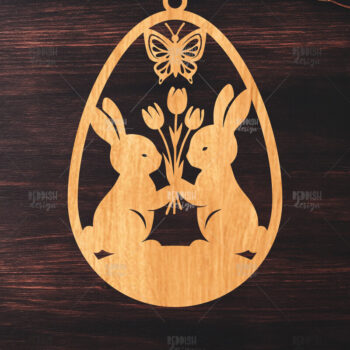 Intra απο ξύλο plywood 3mm-4mm πάχος - κοπής με λέιζερ στολίδι Πασχαλινό αυγό Δίασταση 6x6 cm INTRAFABR-117278796 - Image 1