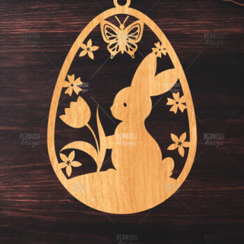 Intra απο ξύλο plywood 3mm-4mm πάχος - κοπής με λέιζερ στολίδι Πασχαλινό αυγό Δίασταση 6x6 cm INTRAFABR-117278884 - Image 1