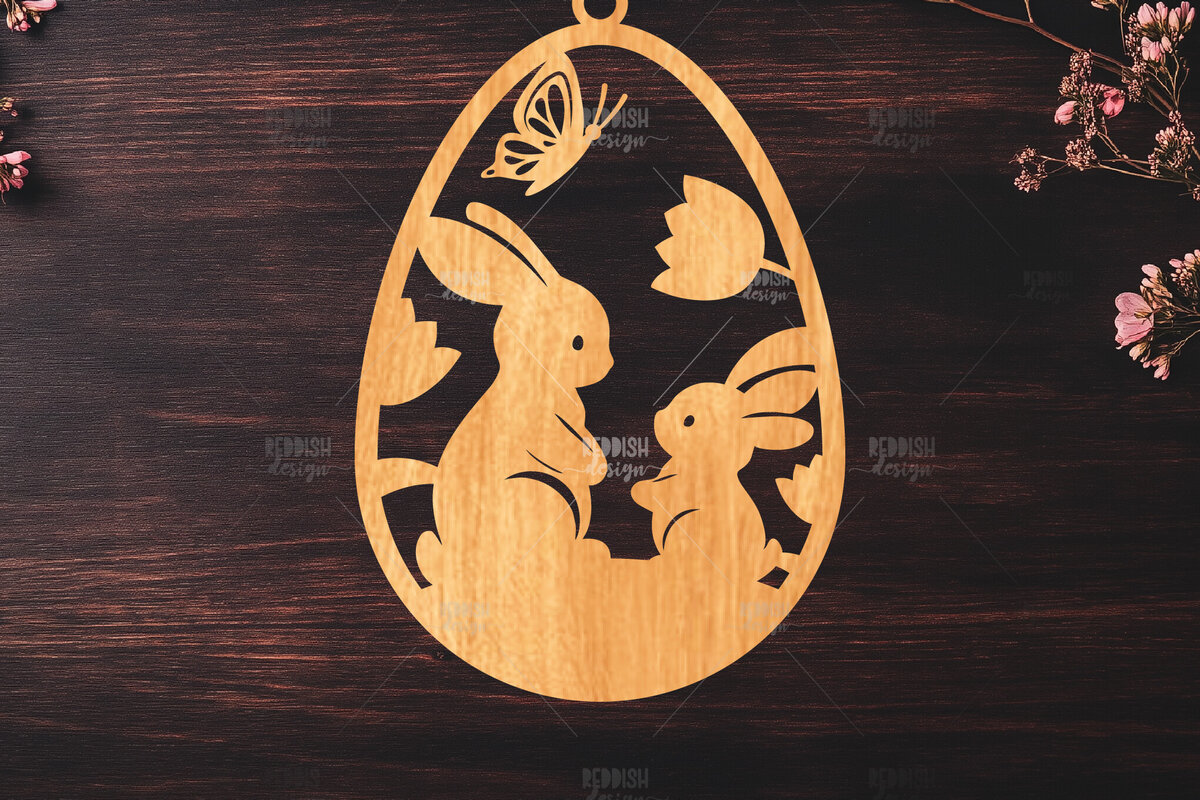 Intra απο ξύλο plywood 3mm-4mm πάχος -  κοπής με λέιζερ στολίδι Πασχαλινό αυγό Δίασταση 6x6 cm INTRAFABR-117278899