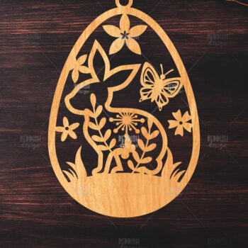 Intra απο ξύλο plywood 3mm-4mm πάχος -  κοπής με λέιζερ στολίδι Πασχαλινό αυγό Δίασταση 6x6 cm INTRAFABR-117278907 - Image 1