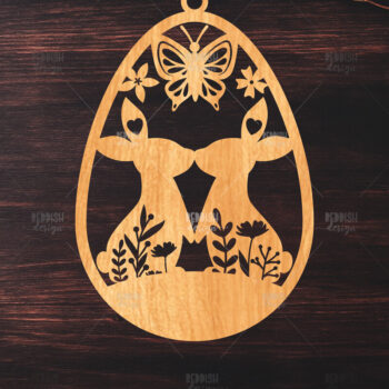 Intra απο ξύλο plywood 3mm-4mm πάχος - κοπής με λέιζερ στολίδι Πασχαλινό αυγό Δίασταση 6x6 cm INTRAFABR-117279204 - Image 1