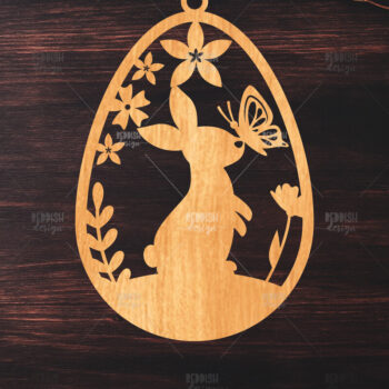 Intra απο ξύλο plywood 3mm-4mm πάχος -  κοπής με λέιζερ στολίδι Πασχαλινό αυγό Δίασταση 6x6 cm INTRAFABR-117279258 - Image 1