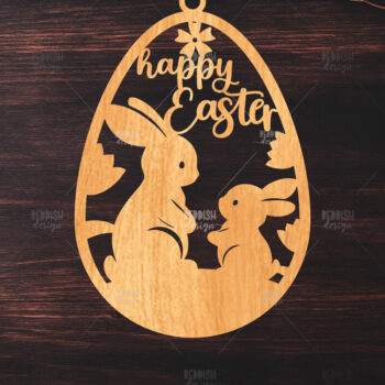 Intra απο ξύλο plywood 3mm-4mm πάχος - κοπής με λέιζερ στολίδι Πασχαλινό αυγό Δίασταση 6x6 cm INTRAFABR-117279344 - Image 1