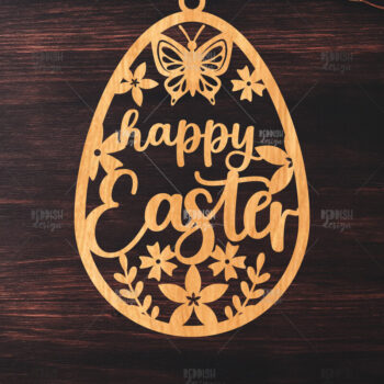 Intra απο ξύλο plywood 3mm-4mm πάχος -  κοπής με λέιζερ στολίδι Πασχαλινό αυγό Δίασταση 6x6 cm INTRAFABR-117279385 - Image 1