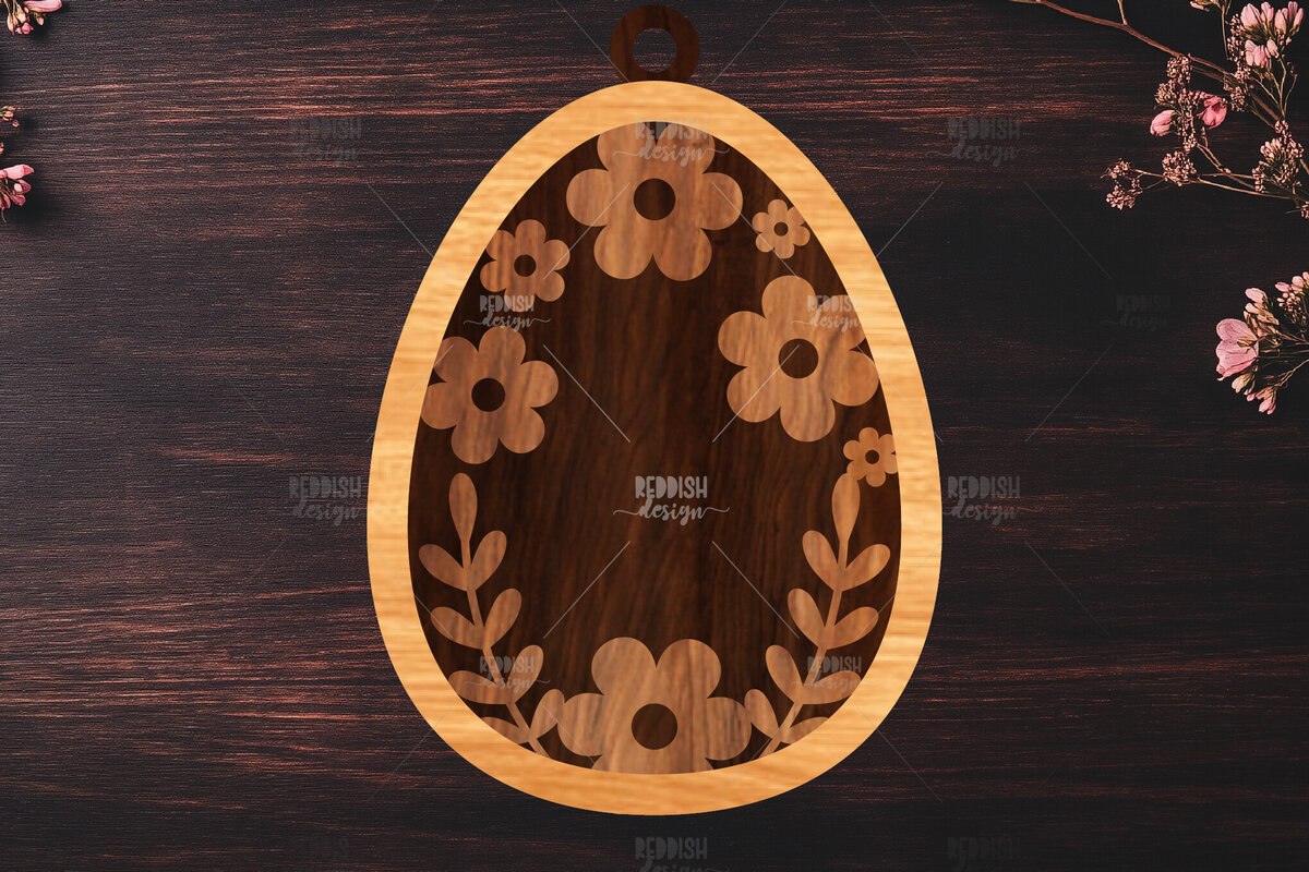 Intra απο ξύλο plywood 3mm-4mm πάχος -  κοπής με λέιζερ στολίδι Πασχαλινό αυγό Δίασταση 6x6 cm INTRAFABR-117337693