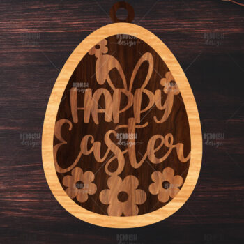 Intra απο ξύλο plywood 3mm-4mm πάχος -  κοπής με λέιζερ στολίδι Πασχαλινό αυγό Δίασταση 6x6 cm INTRAFABR-117337713 - Image 1