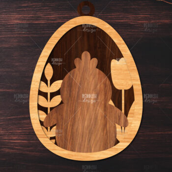 Intra απο ξύλο plywood 3mm-4mm πάχος -  κοπής με λέιζερ στολίδι Πασχαλινό αυγό Δίασταση 6x6 cm INTRAFABR-117337735 - Image 1