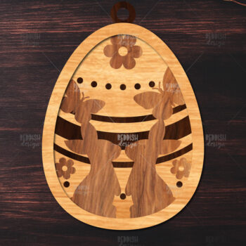 Intra απο ξύλο plywood 3mm-4mm πάχος -  κοπής με λέιζερ στολίδι Πασχαλινό αυγό Δίασταση 6x6 cm INTRAFABR-117337768 - Image 1