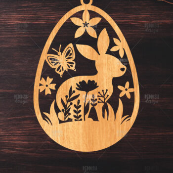 Intra απο ξύλο plywood 3mm-4mm πάχος - κοπής με λέιζερ στολίδι Πασχαλινό αυγό Δίασταση 6x6 cm INTRAFABR-117278682 - Image 1