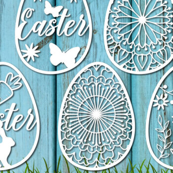 Intra απο ξύλο plywood 3mm-4mm πάχος - Πασχαλινό αυγό Paper Cut File  Bundle Δίασταση 15x15 cm INTRAFABR-24846074 - Image 1