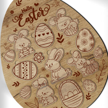 Intra απο ξύλο plywood 3mm-4mm πάχος - Πασχαλινό Αυγό - Παζλ για Παιδιά Δίασταση 5x6 cm INTRAFABR-118244852 - Image 2