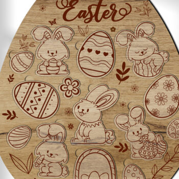 Intra απο ξύλο plywood 3mm-4mm πάχος - Πασχαλινό Αυγό - Παζλ για Παιδιά Δίασταση 5x6 cm INTRAFABR-118244852 - Image 3