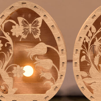 Intra απο ξύλο plywood 3mm-4mm πάχος - Πασχαλινό Αυγό Σκιά Κουτί | Τρισδιάστατη Δίασταση 25x25 cm INTRAFABR-117629848 - Image 3