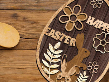 Intra απο ξύλο plywood 3mm-4mm πάχος - Πασχαλινό κουτί σκιάς με λέιζερ Δίασταση 25x25 cm INTRAFABR-88214641 - Image 1