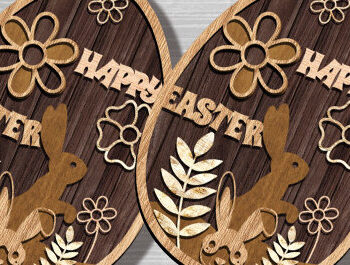 Intra απο ξύλο plywood 3mm-4mm πάχος - Πασχαλινό κουτί σκιάς με λέιζερ Δίασταση 25x25 cm INTRAFABR-88214641 - Image 2