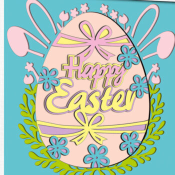 Intra απο ξύλο plywood 3mm-4mm πάχος - Easter Egg Shadowbox  Paper Project Δίασταση 15x15 cm INTRAFABR-103587694 - Image 2