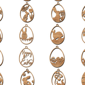 Intra απο ξύλο plywood 3mm-4mm πάχος - Πασχαλινά στολίδια κομμένα με λέιζερ σε σχήμα αυγού Δίασταση 6x6 cm INTRAFABR-113753881 - Image 1