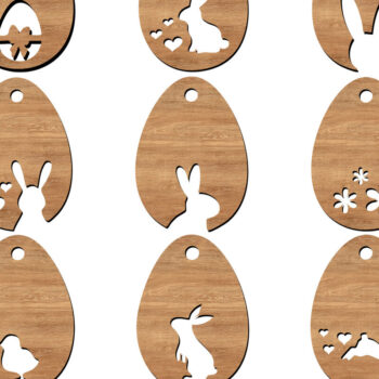 Intra απο ξύλο plywood 3mm-4mm πάχος - Πασχαλινά μενταγιόν σε σχήμα αυγού Κοψίματα λέιζερ Δίασταση 4x4 cm INTRAFABR-113753900 - Image 1