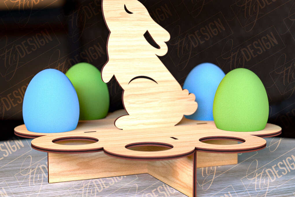 Intra απο ξύλο plywood 3mm-4mm πάχος - Πασχαλινό Αυγοστάσιο | με βάση αυγών Δίασταση 15x15 cm INTRAFABR-91988075