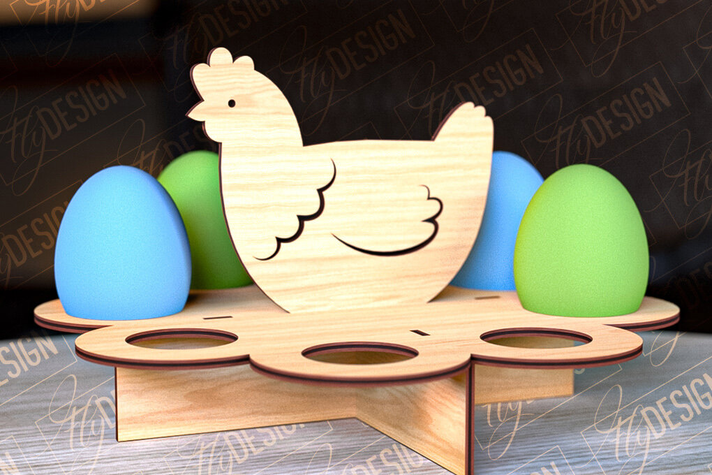 Intra απο ξύλο plywood 3mm-4mm πάχος - Πασχαλινό Αυγοστάσιο | με βάση αυγών Δίασταση 15x15 cm INTRAFABR-91988091