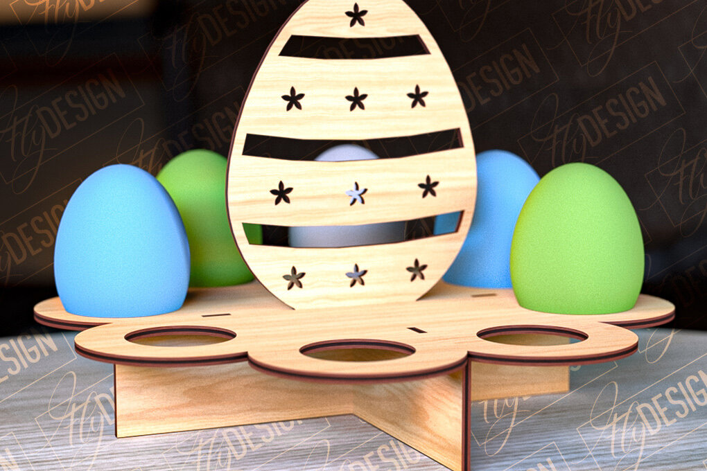 Intra απο ξύλο plywood 3mm-4mm πάχος - Πασχαλινό Αυγοστάσιο | με βάση αυγών Δίασταση 15x15 cm INTRAFABR-91988225