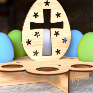 Intra απο ξύλο plywood 3mm-4mm πάχος - Πασχαλινό Αυγοστάσιο | με βάση αυγών Δίασταση 15x15 cm INTRAFABR-91988443