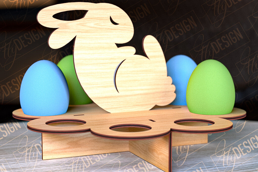 Intra απο ξύλο plywood 3mm-4mm πάχος - Πασχαλινό Αυγοστάσιο | με βάση αυγών Δίασταση 15x15 cm INTRAFABR-91988638