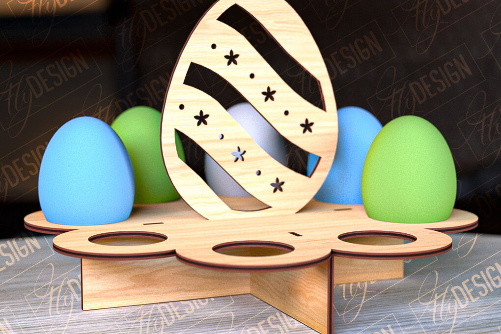 Intra απο ξύλο plywood 3mm-4mm πάχος - Πασχαλινό Αυγοστάσιο | με βάση αυγών Δίασταση 15x15 cm INTRAFABR-91989280