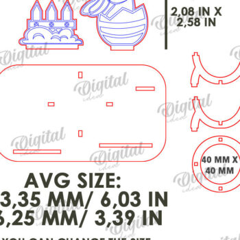 Intra απο ξύλο plywood 3mm-4mm πάχος - Πασχαλινό Αυγό Βάση LaserCut. 3D Αυγοθήκη Δίασταση 15x15 cm INTRAFABR-118209744 - Image 2