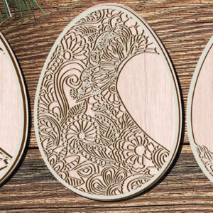 Intra απο ξύλο plywood 3mm-4mm πάχος - Πασχαλινό αυγό  Cut 3 Layer Bundle 879 Δίασταση 15x15 cm INTRAFABR-90425417