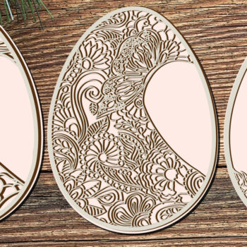 Intra απο ξύλο plywood 3mm-4mm πάχος - Πασχαλινό αυγό  Cut 3 Layer Bundle 879 Δίασταση 15x15 cm INTRAFABR-90425417 - Image 2