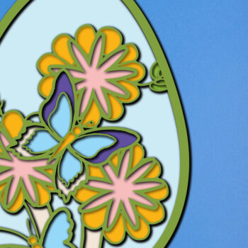 Intra απο ξύλο plywood 3mm-4mm πάχος - Πασχαλινό αυγό , αυγό 3D στρώσης, αυγό λουλουδιών Δίασταση 15x15 cm INTRAFABR-25811310 - Image 1