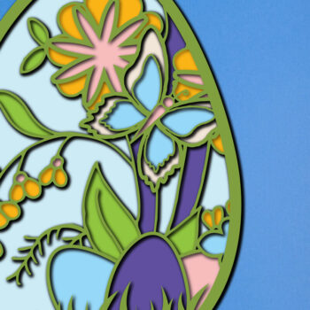 Intra απο ξύλο plywood 3mm-4mm πάχος - Πασχαλινό αυγό , αυγό 3D στρώσης, αυγό λουλουδιών Δίασταση 15x15 cm INTRAFABR-25813059 - Image 1