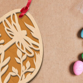 Intra απο ξύλο plywood 3mm-4mm πάχος - Πρότυπο λιβελλούλης ετικέτας πασχαλινών αυγών Δίασταση 3x4 cm INTRAFABR-115597496 - Image 3