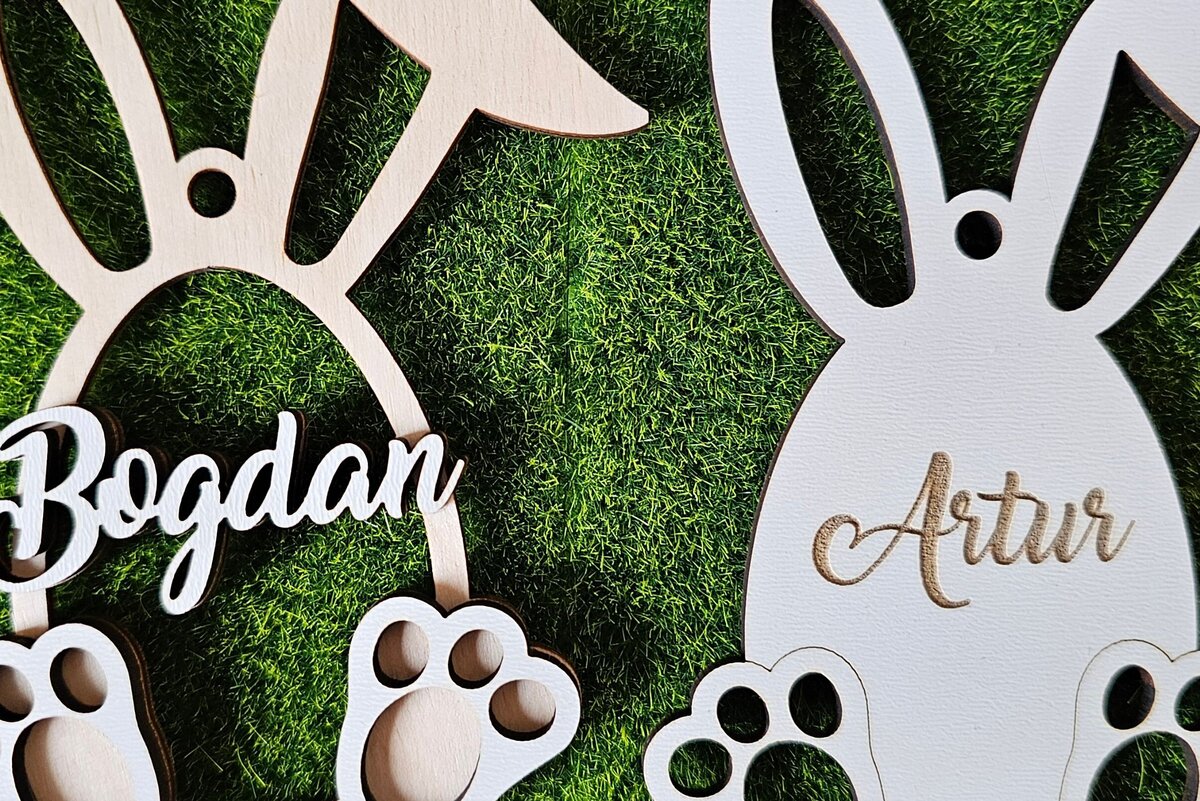 Intra απο ξύλο plywood 3mm-4mm πάχος - Πασχαλινή Ετικέτα Αυγού , Λέιζερ αυτιών λαγουδάκι Δίασταση 4x4 cm INTRAFABR-118093453