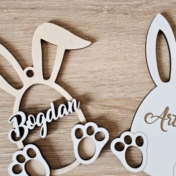 Intra απο ξύλο plywood 3mm-4mm πάχος - Πασχαλινή Ετικέτα Αυγού , Λέιζερ αυτιών λαγουδάκι Δίασταση 4x4 cm INTRAFABR-118093453 - Image 3