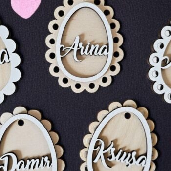 Intra απο ξύλο plywood 3mm-4mm πάχος - Πασχαλινό Αυγό Tag , Αυγό ψητό Δίασταση 4x4 cm INTRAFABR-118091902 - Image 3