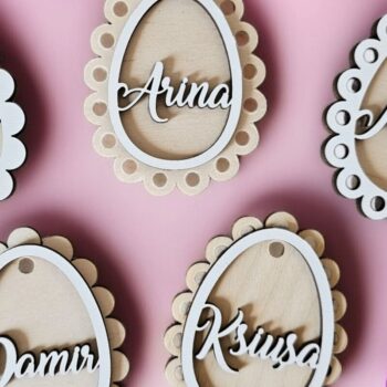 Intra απο ξύλο plywood 3mm-4mm πάχος - Πασχαλινό Αυγό Tag , Αυγό ψητό Δίασταση 4x4 cm INTRAFABR-118091902 - Image 4