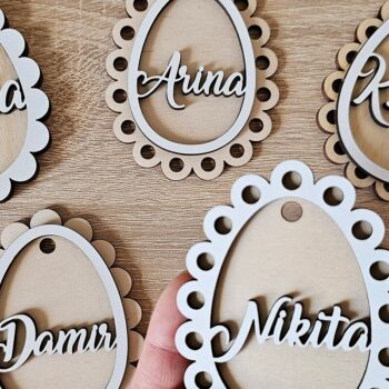 Intra απο ξύλο plywood 3mm-4mm πάχος - Πασχαλινό Αυγό Tag , Αυγό ψητό Δίασταση 4x4 cm INTRAFABR-118091902 - Image 6