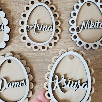 Intra απο ξύλο plywood 3mm-4mm πάχος - Πασχαλινό Αυγό Tag , Αυγό ψητό Δίασταση 4x4 cm INTRAFABR-118091902 - Image 8