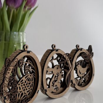 Intra απο ξύλο plywood 3mm-4mm πάχος - Πασχαλινό αυγό με λαγουδάκι Δίασταση 5x3 cm INTRAFABR-119145670 - Image 6