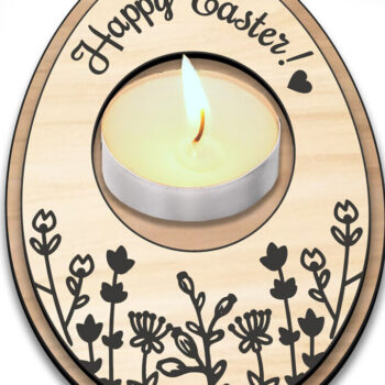 Intra απο ξύλο plywood 3mm-4mm πάχος - Πασχαλινό Αυγό Κηροπήγιο Δώρο Δίασταση 15x15 cm INTRAFABR-118216693 - Image 1