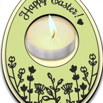 Intra απο ξύλο plywood 3mm-4mm πάχος - Πασχαλινό Αυγό Κηροπήγιο Δώρο Δίασταση 15x15 cm INTRAFABR-118216693 - Image 2