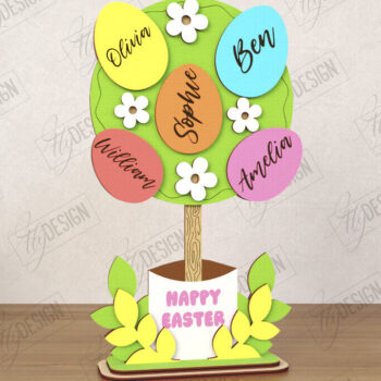 Intra απο ξύλο plywood 3mm-4mm πάχος - Πασχαλινό Αυγό Δέντρο | Οικογενειακό Δέντρο|CNC Δίασταση 15x15 cm INTRAFABR-118206107 - Image 3