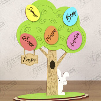 Intra απο ξύλο plywood 3mm-4mm πάχος - Πασχαλινό Αυγό | Πασχαλινό Οικογενειακό Δέντρο|CNC Δίασταση 15x15 cm INTRAFABR-117795376 - Image 1