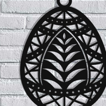 Intra απο ξύλο plywood 3mm-4mm πάχος - Πασχαλινό αυγό διακόσμηση τοίχου με λέιζερ Δίασταση 40x50 cm INTRAFABR-116486168 - Image 1