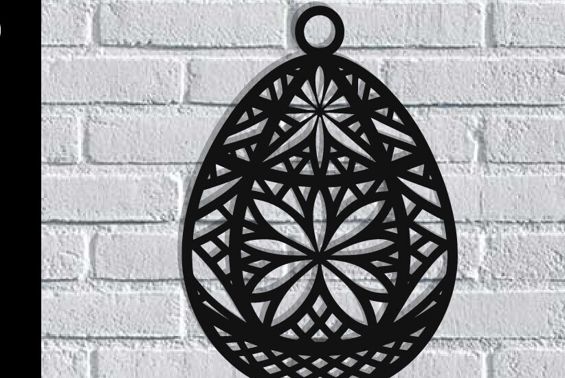 Intra απο ξύλο plywood 3mm-4mm πάχος - Πασχαλινό αυγό διακόσμηση τοίχου  με λέιζερ Δίασταση 40x50 cm INTRAFABR-116486269