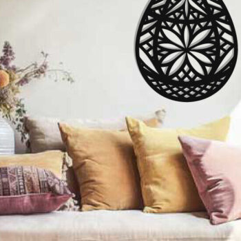 Intra απο ξύλο plywood 3mm-4mm πάχος - Πασχαλινό αυγό διακόσμηση τοίχου  με λέιζερ Δίασταση 40x50 cm INTRAFABR-116486269 - Image 2